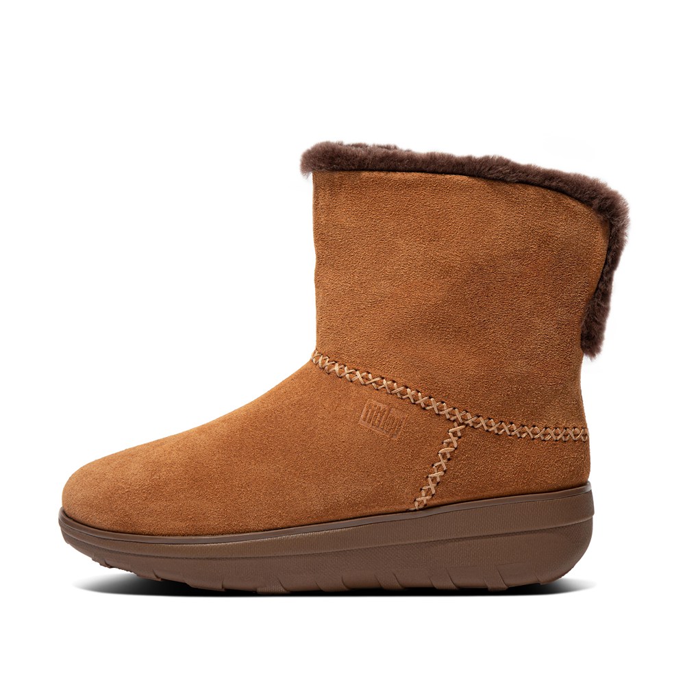 Fitflop Womens Boots Brown - Mukluk Shorty Shearling Lined Suede Ankle - RE5061897